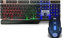 Kit Teclado e Mouse Gamer Iluminação Led, 3200 DPI RGB, Teclado Semi Mecânico ABNT2, Mouse DPI Ajustável, Combo Gamer USB para PC e Notebook