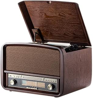 Rcm Vintage MC-255BT 6-in-1 Wireless Vinyl Record Player with 3 Speed Turntable, FM Radio, CD, USB for MP3 Play & Recording, Built-in 2x10 Watts RMS Powerful Stereo Speakers - coolthings.us