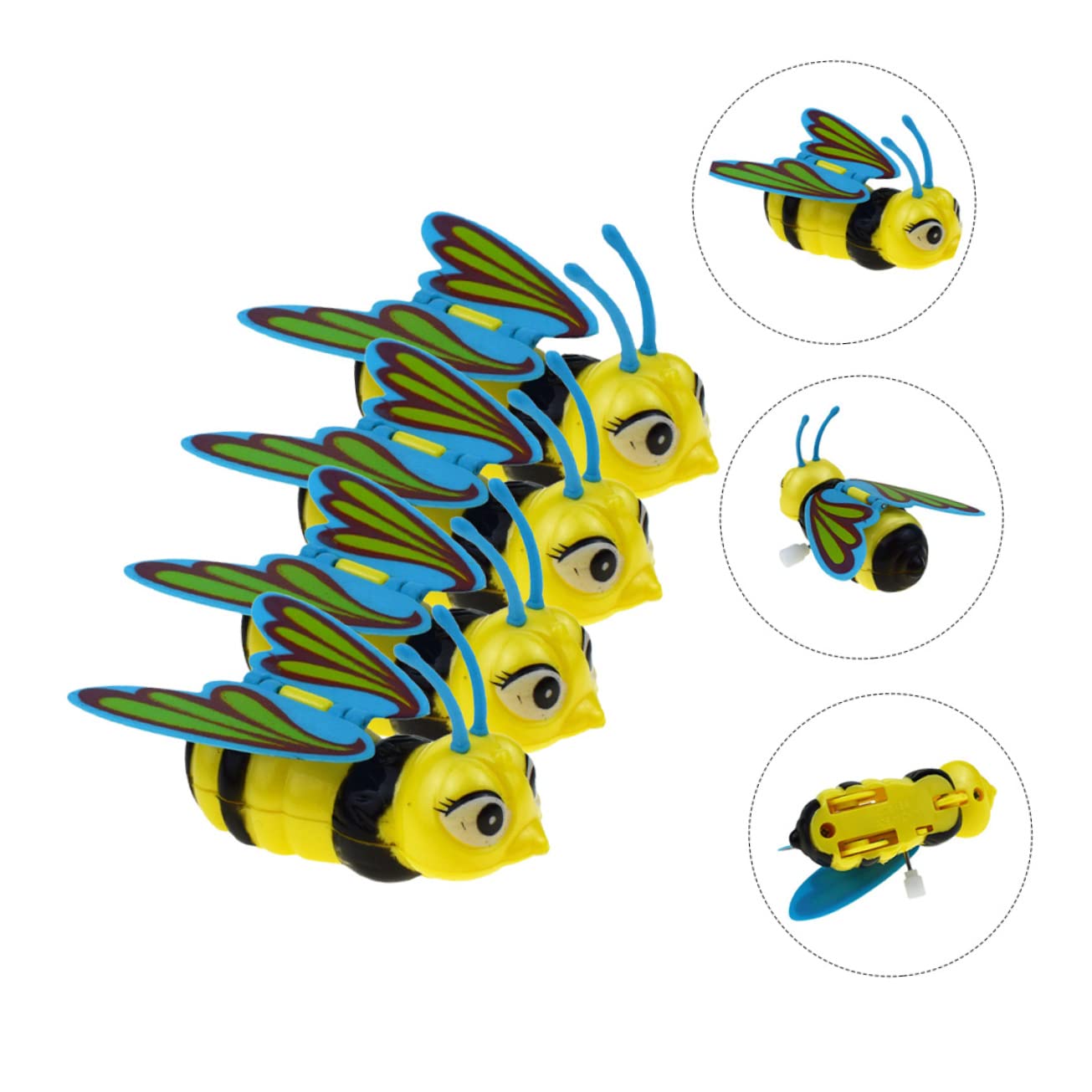 WHAMVOX 4Pcs Cute Bee Wind Up for Fun Playthings to Boost Intelligence and Coordination for and Home Decoration Safe Material
