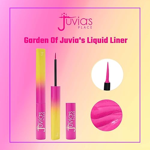 Miniatura 4 de Juvia's Place Garden Of Juvia's Liquid Liner Pink Hibiscus - Rosa fucsia brillante, maquillaje líquido de color intenso, sin crueldad, a prueba
