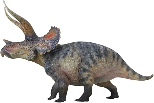 135 Scale Triceratops, 9.1 inches 23 cm, Herbivorous Dinosaur Figure, Realistic Model, Plastic Model, Premium Statue, Gift, Collection, Three-Horned Face Gray