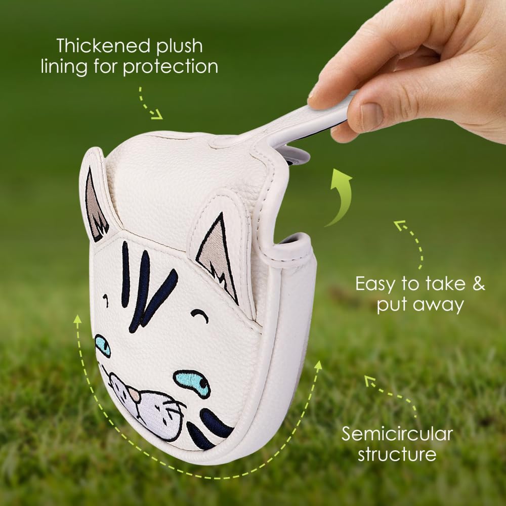 Funda para Palos de Golf, Funda de Piel para Putter con Cierre Magnético