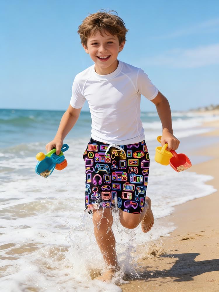 Idgreatim Teens Boys Swim Trunks Quick Dry Beach Swimwear UPF 50+ Board Shorts with Mesh Lining 6-14 Years - Image 2