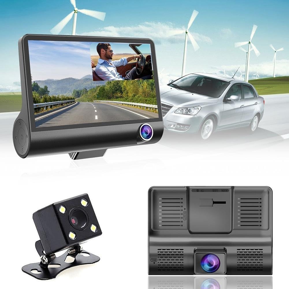 Drumstone 𝟏𝟓 𝐘𝐞𝐚𝐫𝐬 𝐆𝐮𝐚𝐫𝐚𝐧𝐭𝐞𝐞 3 Channel Dash Cam Front, Inside & Rear – 1080P Car Camera Recorder with Night Vision, Loop Recording, G-Sensor, Parking Monitor & 170° Wide Angle (Black)-image-43