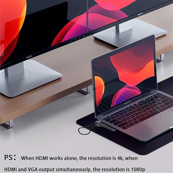 Docking Station HUB 12 en 1 Tipo C Dual HDMI 4K LAN Gigabit PD miniatura 5