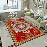 Kunsen Chambre Enfant Fille Chambre Simple, Salon rétro Tapis Salle a Manger Rouge Tapis à Vendre Decoration Chambre ado100X200CM