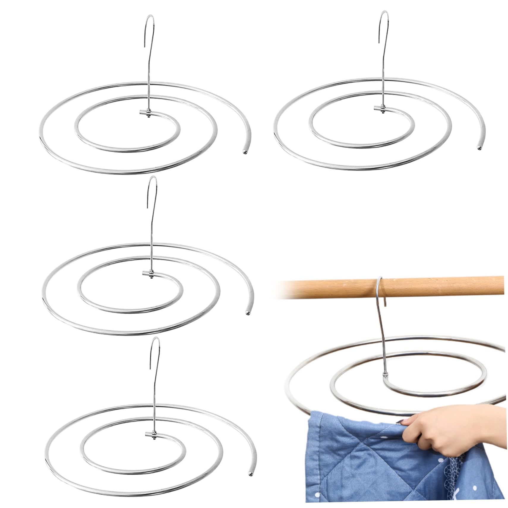 Étendoir à linge spirale cintre multifonctionnel pour drap serviette lit