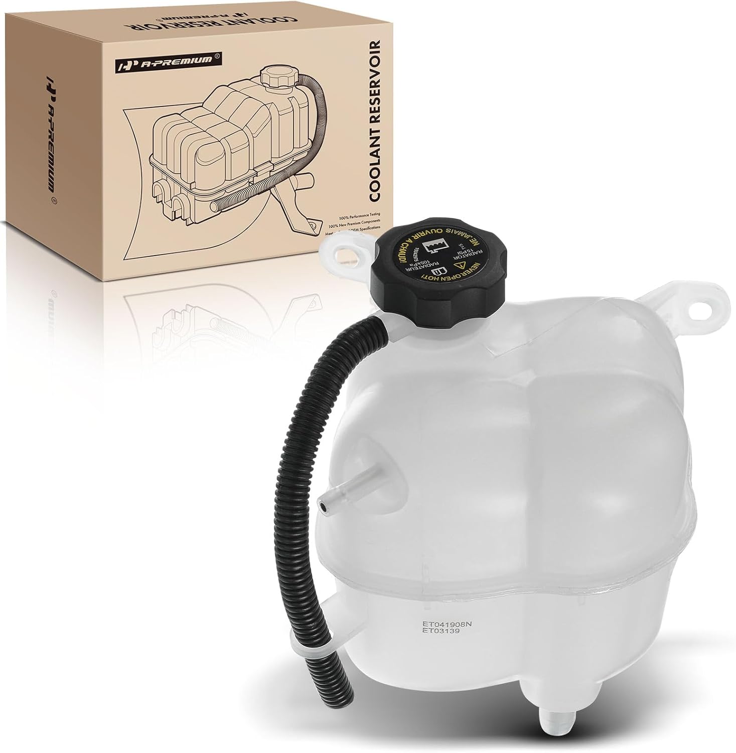 A-Premium Engine Coolant Overflow Recovery Reservoir Tank [with Cap] Compatible with Chevrolet Equinox LS/LT 2005 3.4L, Petrol, Sport Utility - Front Side