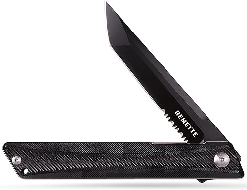 Miniatura 7 de Cuchillo táctico de bolsillo GD22K, Flipper Open D2 de acero Tanto plegable con mango G10 duradero, cuchillo EDC para hombres y mujeres, cuchillos