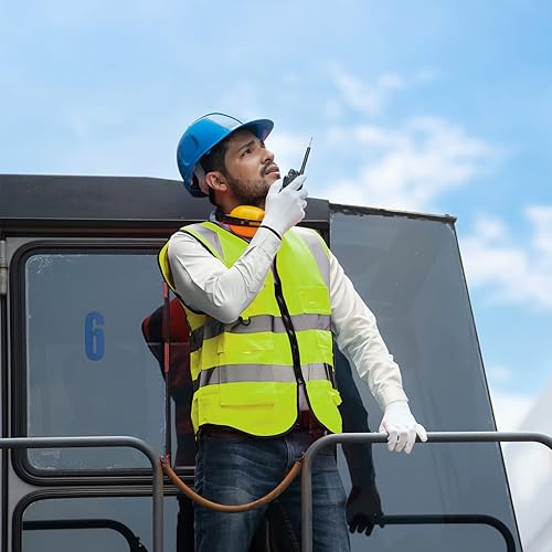 Miniatura 5 de ANDANDA Chaleco reflectante de seguridad de alta visibilidad con 5 bolsillos multifuncionales, tiras reflectantes de 2 pulgadas de ancho y