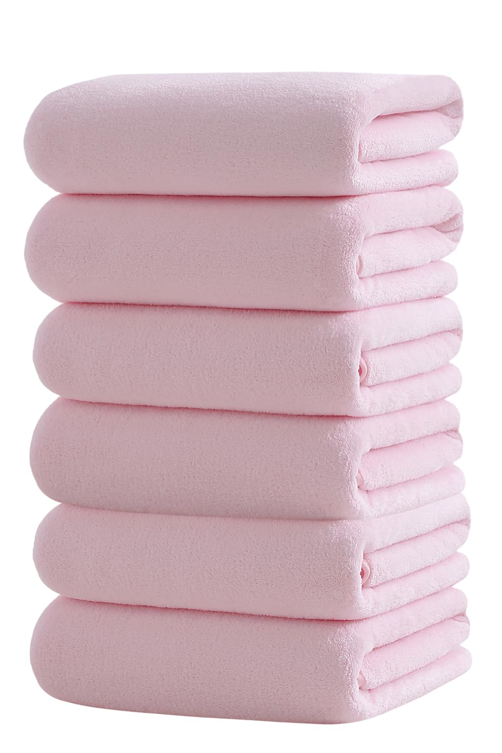 Aibaser Toalla de baño (microfibra, rosa, 71 x 142 cm)
