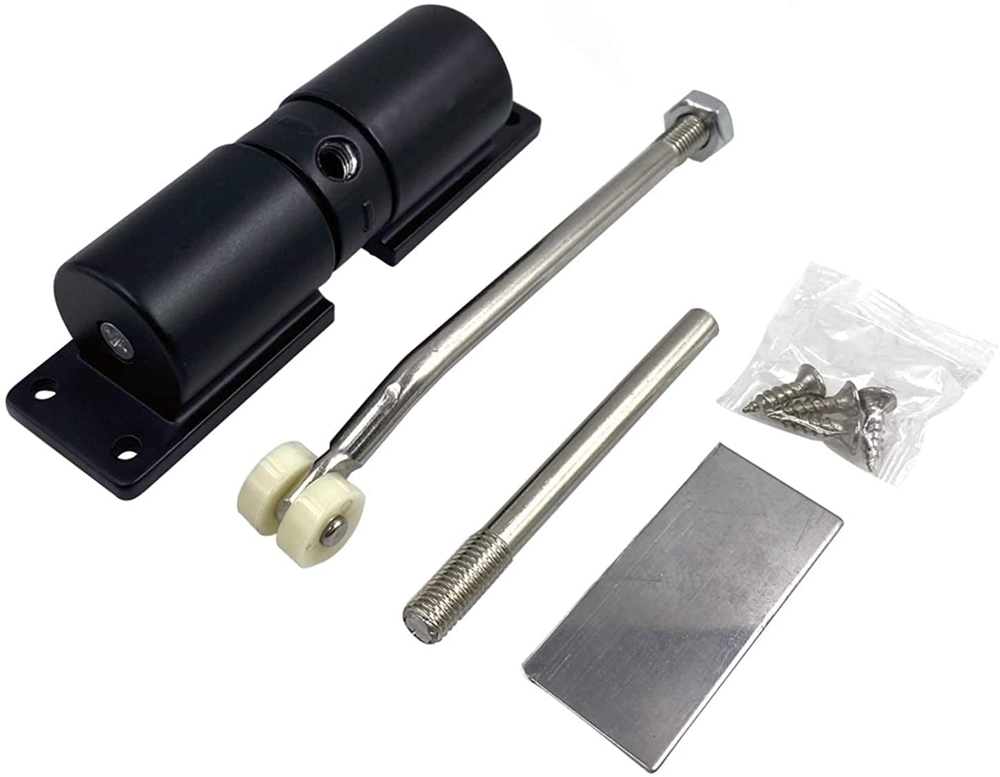 Automatic Spring Door Closer Zinc Alloy Surface Mounted Adjustable 20-70KG(Black)