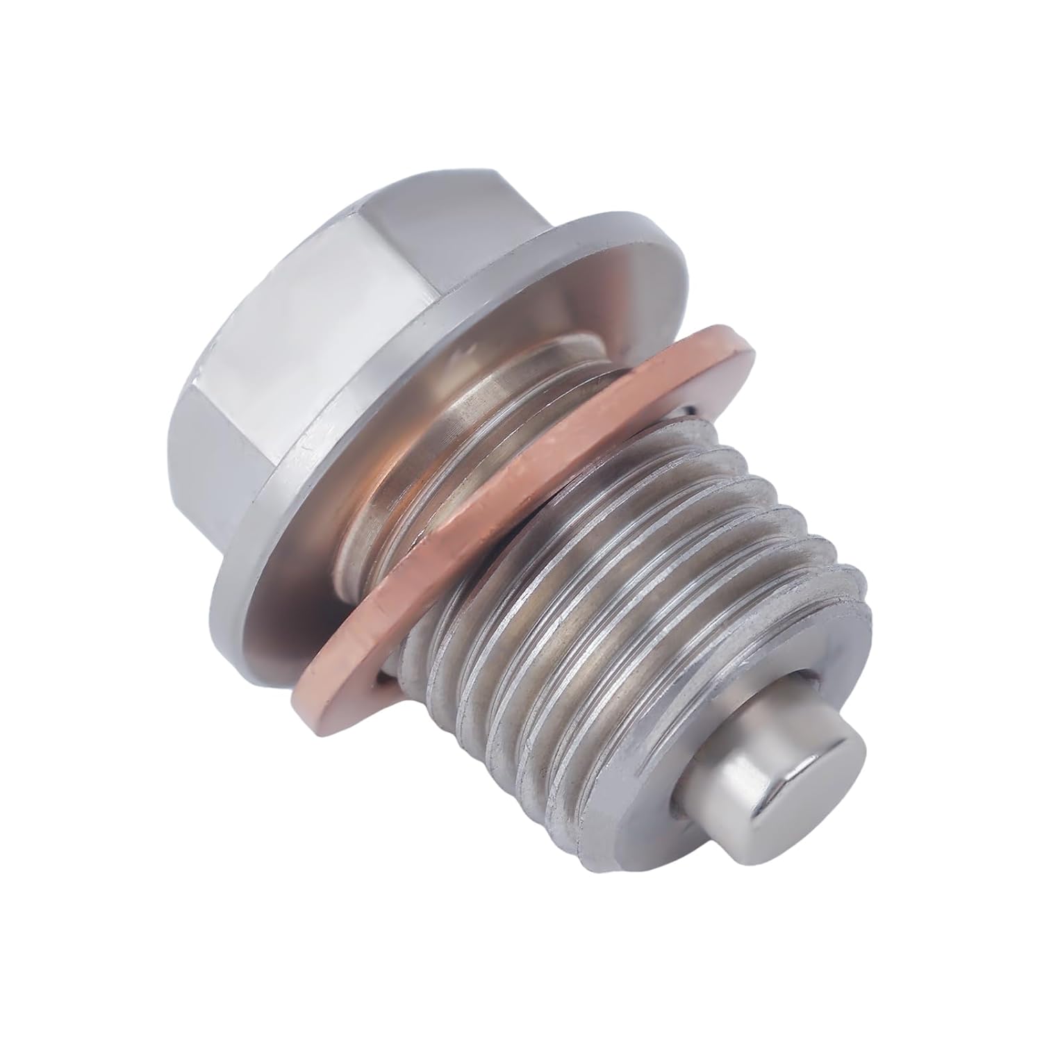 Larcele Magnetic Oil Pan Drain Bolt Stainless Steel Screws Automotive Transmission Drain Bolt(Automotive Transmission Oil Drain Bolt-QC/LS-01-Silver-M14*1.5-Sold Individually)