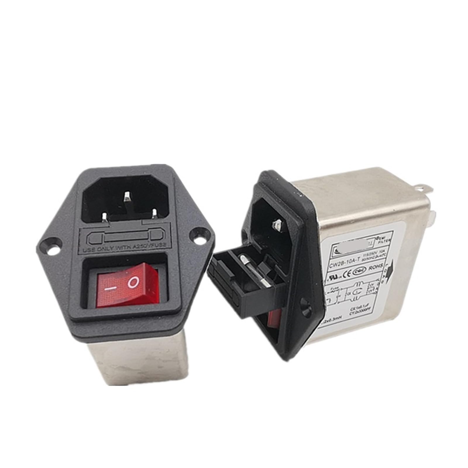 Power Filter CW1B-10A-T 10A 6A CW1B-06A-T(CW2B 10A T red Switch with Light)