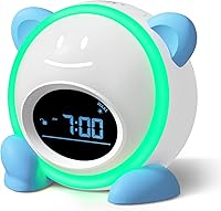 Windflyer Little Teddi OK to Wake Clock for Kids: Sleep Trainer with Night Light, Sound Machine & Alarm Clock (Blue)