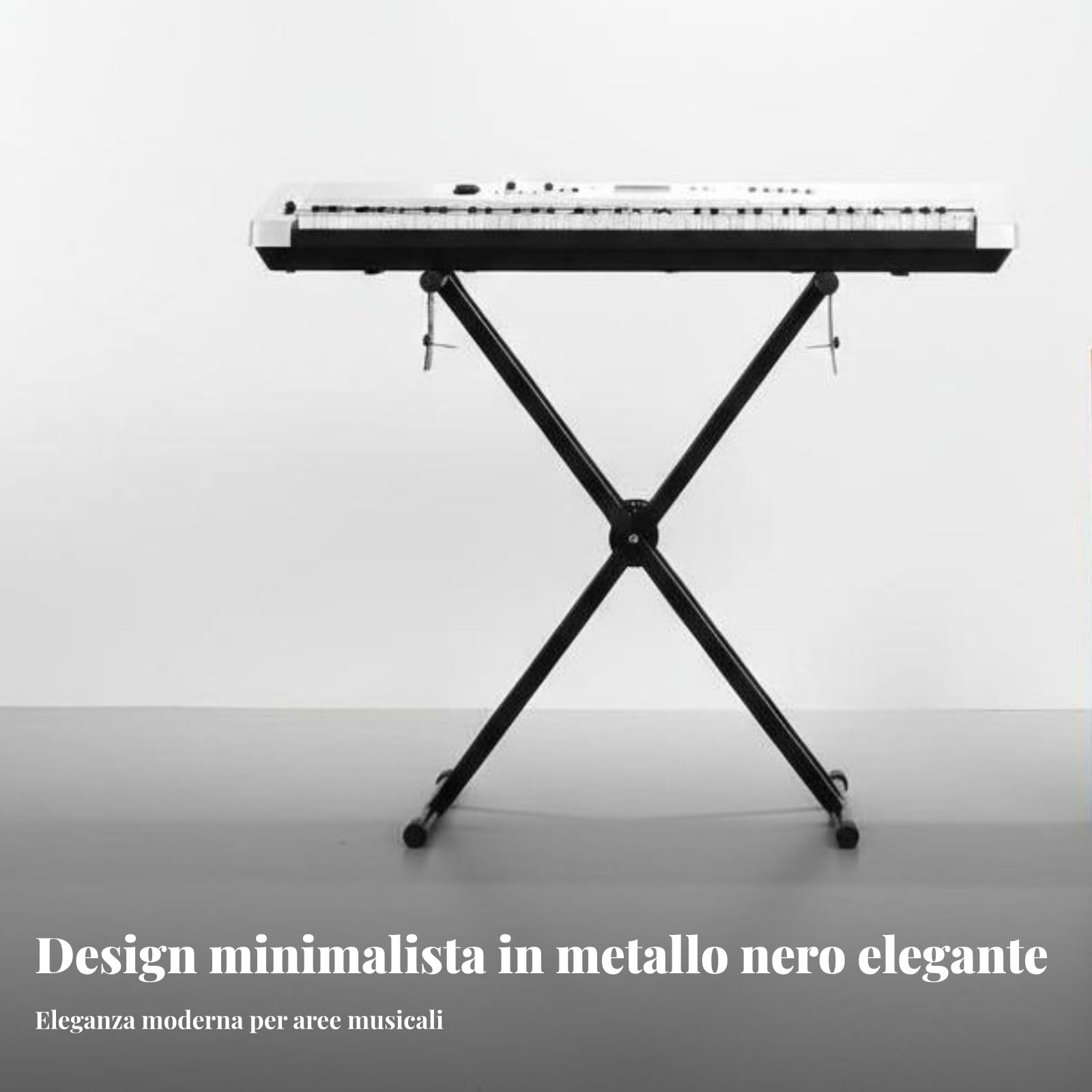 Soporte de Teclado X Soporte Atril Base Estructura Estable de Acero con Patas de Goma Plegable y Ligero para Guardar y Llevar Adecuado para , color to 2