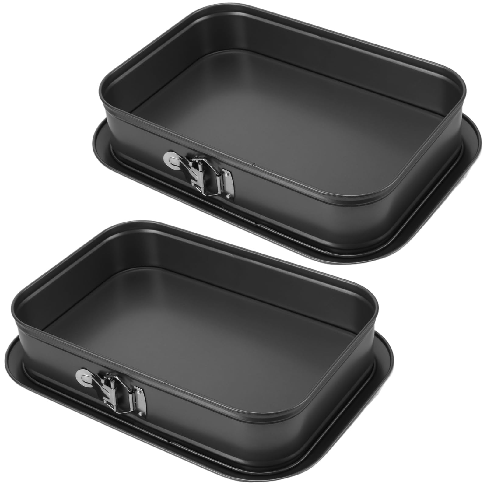 KOHAND 2 Pack Rectangle Cheesecake Tin 35x24cm, Cake Tin with Removable Bottom, Springform Cake Pans for Baking, Carbon Steel, Dishwasher Safe