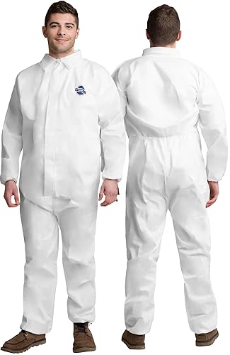 Medical Nation Trajes de materiales peligrosos Un paquete, 5XL Overol protector desechable, resistente de cuerpo completo para pintores para