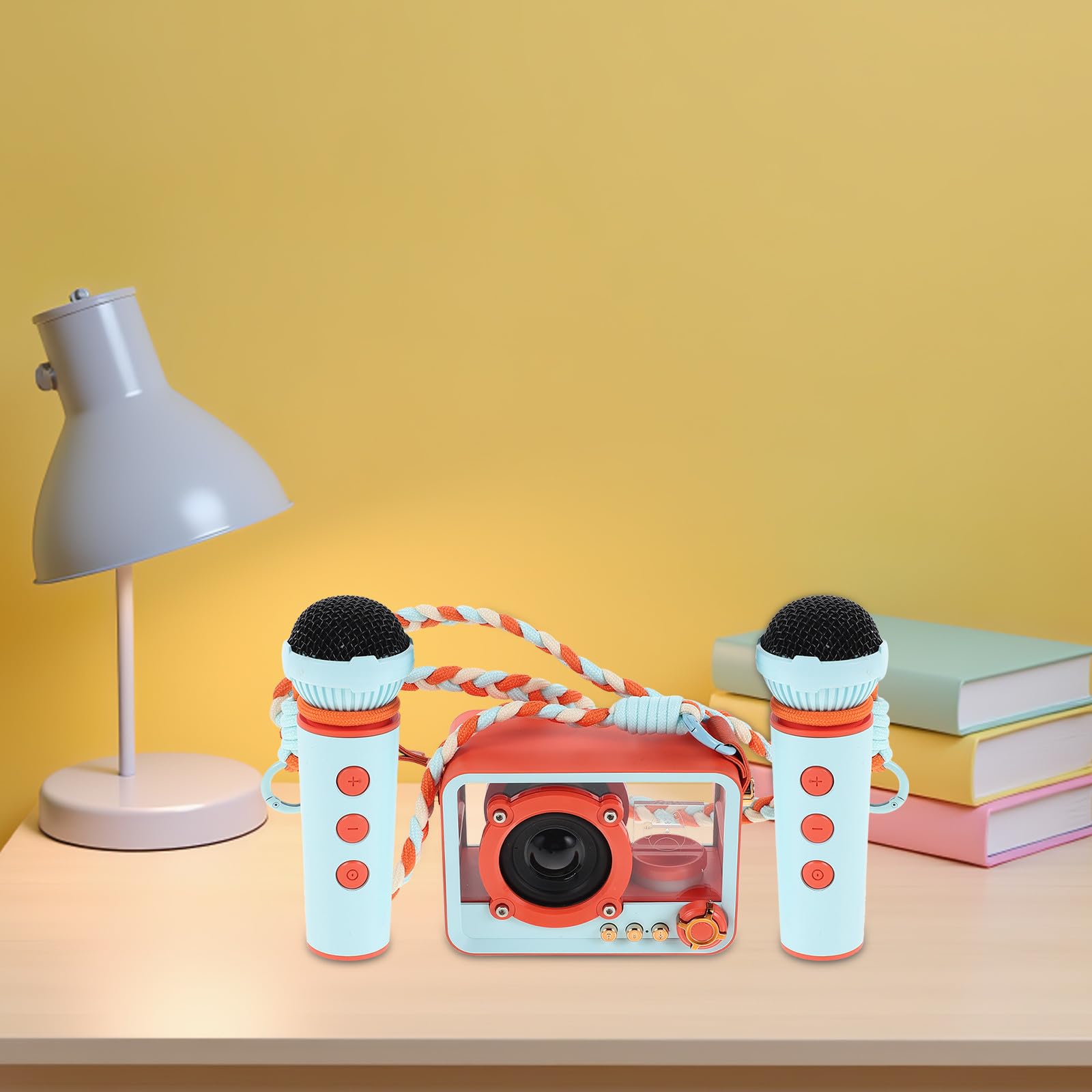 Lurrose Altavoz Inalámbrico Mini de Karaoke, Micrófono y Altavoz Portátil de Abs, Conexión sin Cables, para Fiestas en Casa y Uso Doméstico
