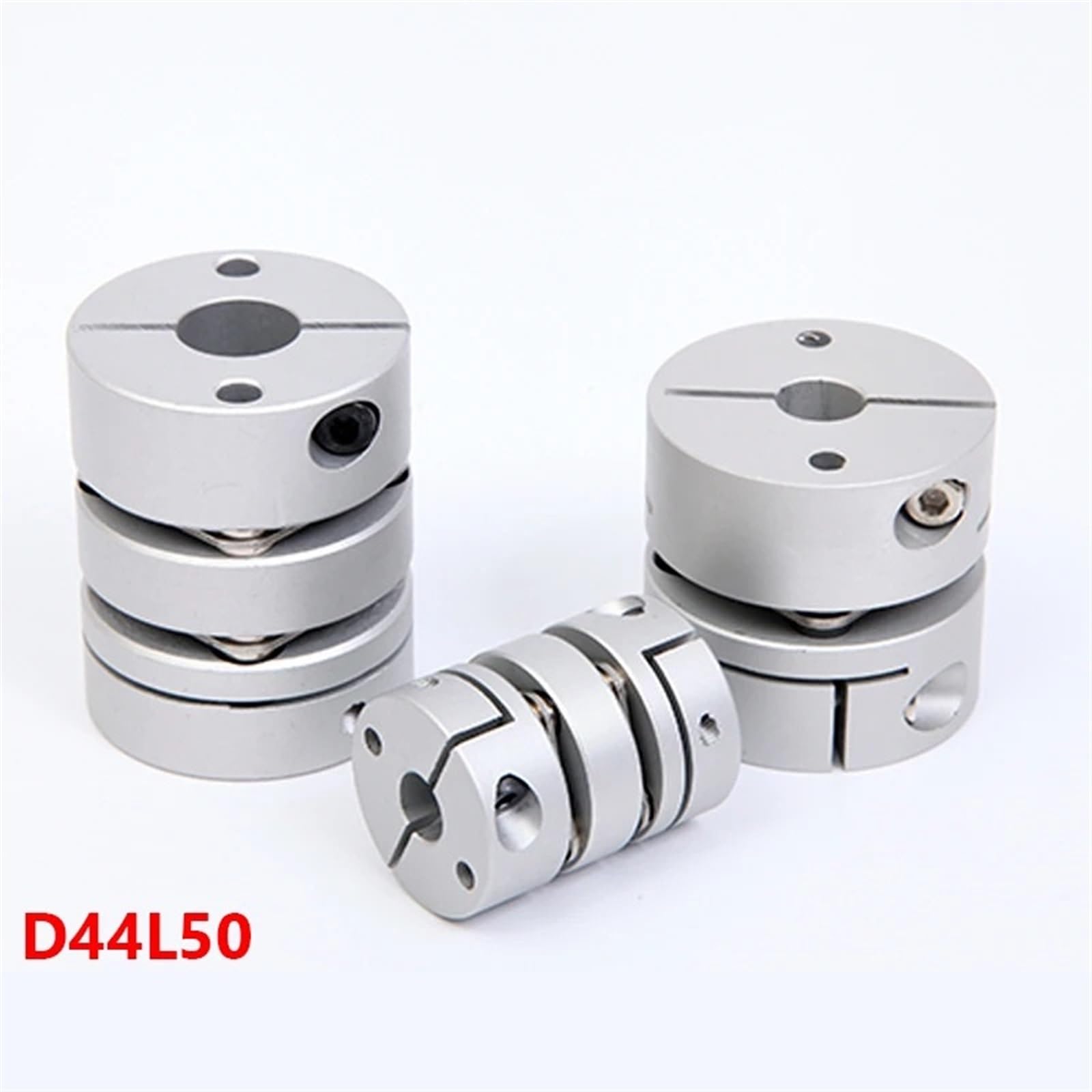Giunto di serraggio rigido in alluminio Accoppiatore flessibile for albero a doppia membrana D44L50 Accoppiamento for vite a ricircolo di sfere encoder motore passo-passo(9X14)