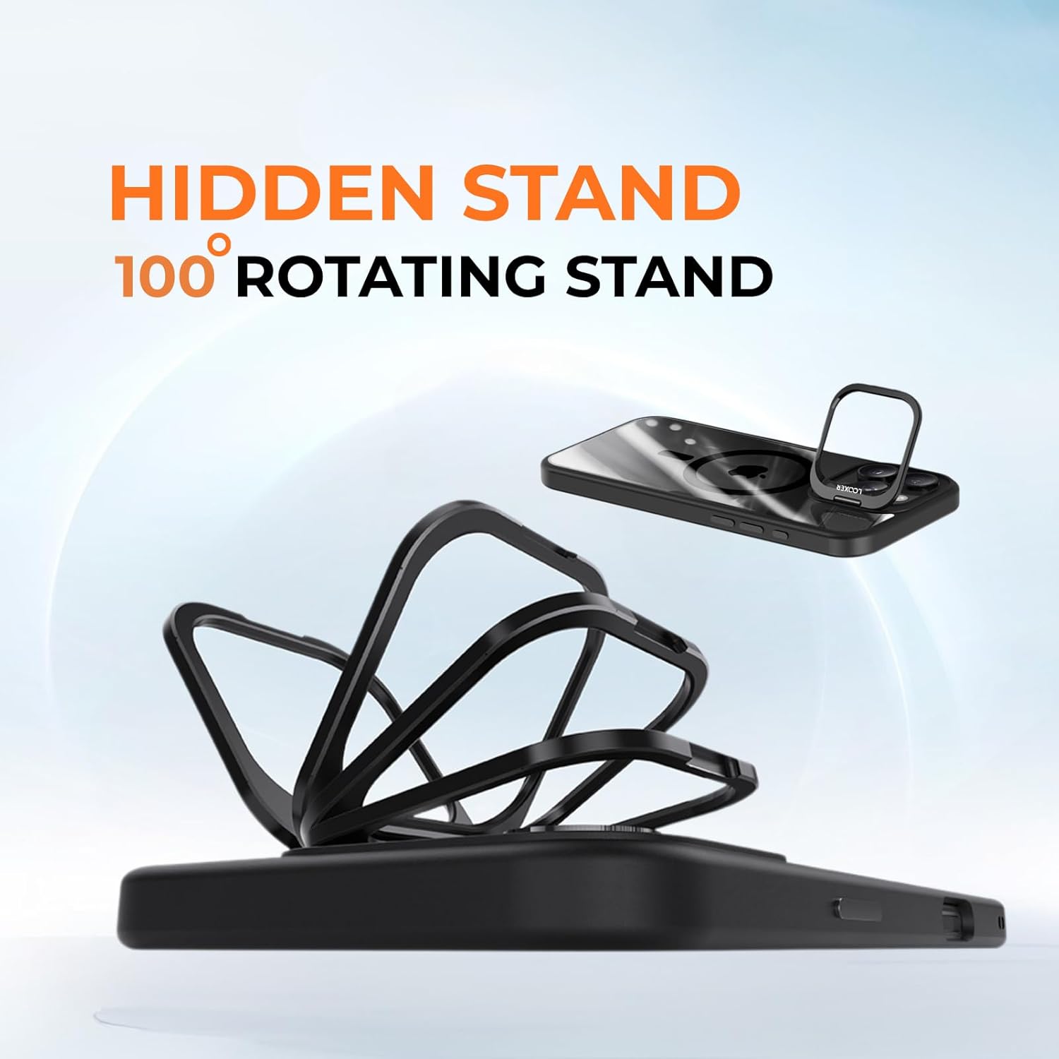 LOOXER® Vanguard Clear Case for iPhone 17 Pro (6.3”) | Built-in Camera Lens Stand, Crystal-Clear Military-Grade Drop Protection MagSafe Cover + Premium Screen Protector Included (Brown, 17 Pro)