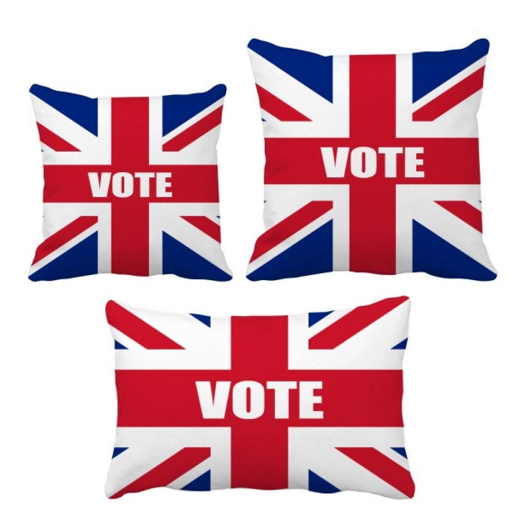 Housse de coussin drapeau britannique pour élections générales décoratives