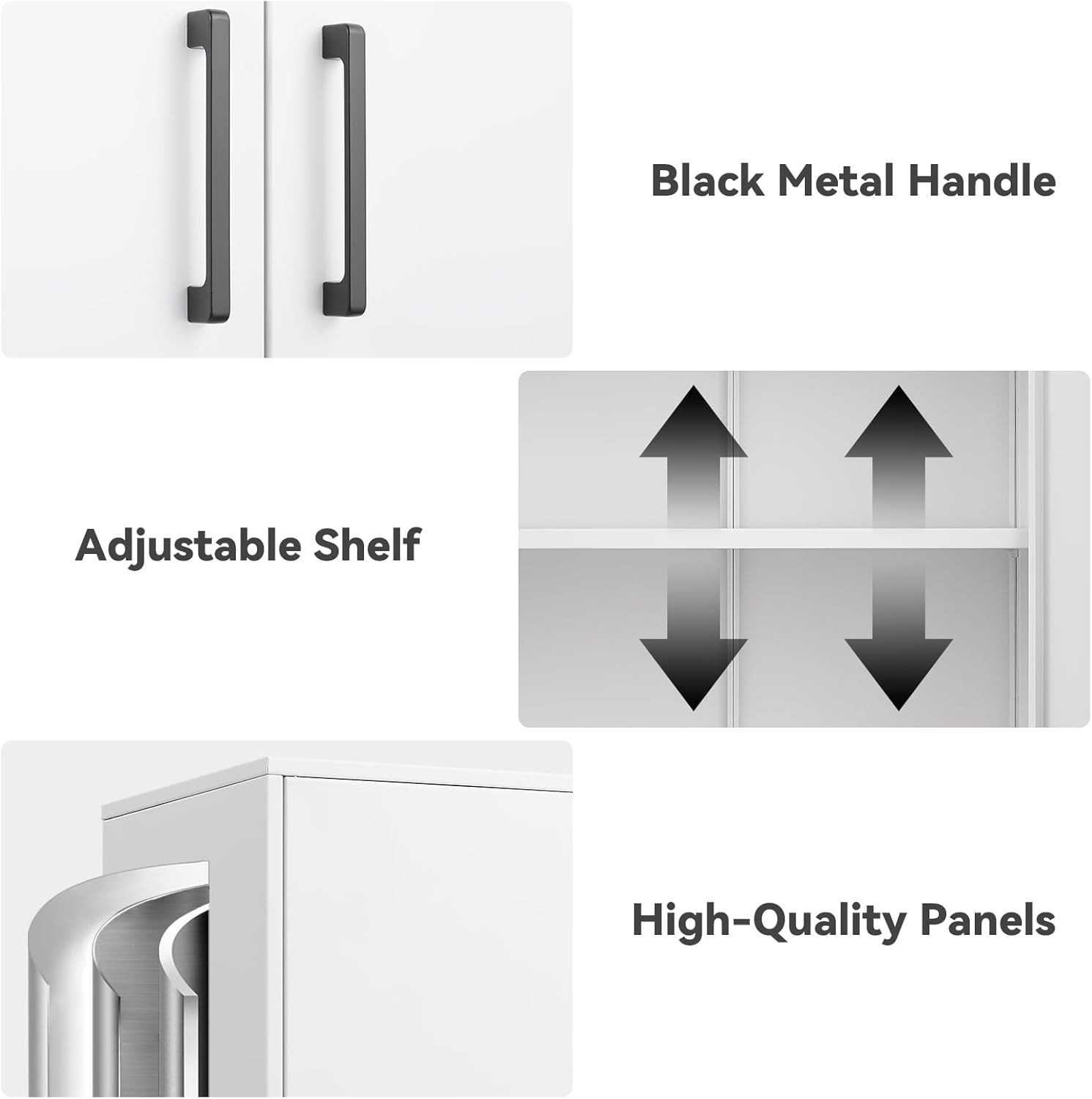 IRONFFICE Wall Cabinet,28" H Metal Storage Cabinet with Adjustable Shelf,Metal Cabinets Wall Mounted with Doors for Home Office,Kitchen,School,White