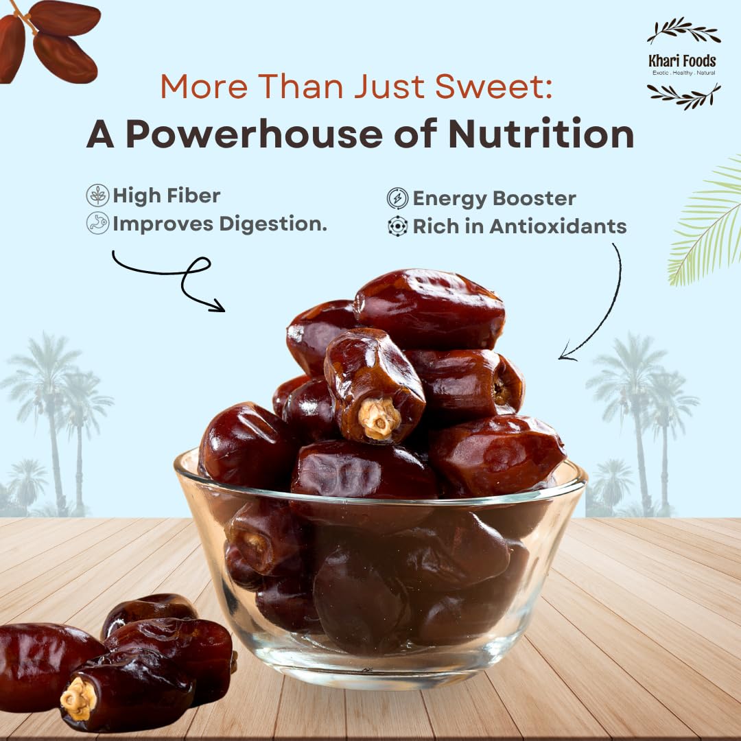 Khari Foods – Black Afghan Dates – 1kg Premium Khajoor – High Fibre, No Added Sugar, No Preservatives – Soft Healthy Dry Dates for Energy, Immunity Support and Everyday Wellness - Image 3 thumbnail