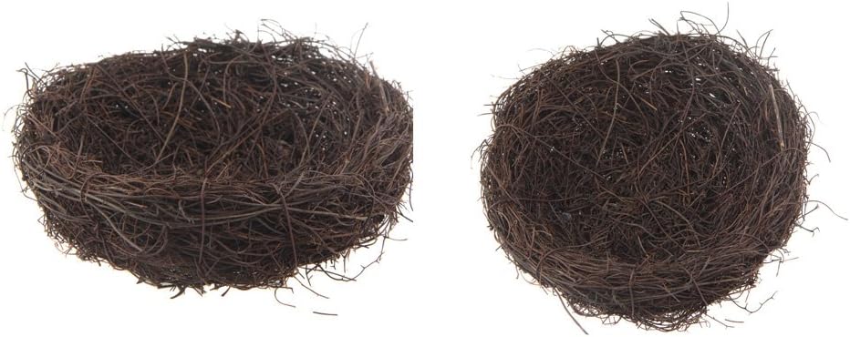 emours Natural Bird Nest Woven Vine Bird Finch House Bedding,2 Pack