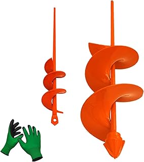 YUYUYU Garden Auger Drill Bit for Planting - 4''(D) x16''(L) & 2''(D) Heavy Duty Digging Machine Post Hole Digger 3/8 Inch...