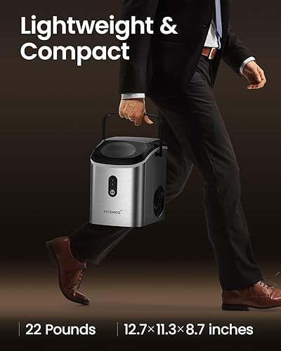 Miniatura 8 de Nugget Ice Makers - Máquina de hielo sónico de día de 33 libras, máquina de hielo para encimera con hielo masticable apto para dientes, máquina de