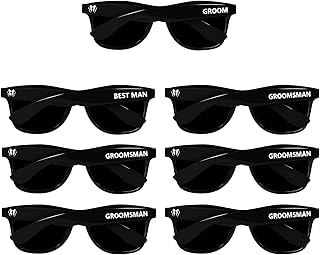LADY & HOME Stag Party 7pcs Weddings Gift Sunglasses for Groom, Best man, Groomsman,Groom Sunglasses for Bachelor Party Supplies