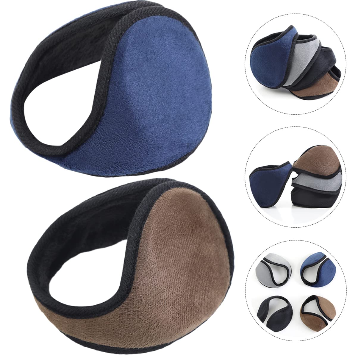 PartyKindom Bulk Winter Earmuffs for Babies Adults Portable Ear Muffs Soft Plush Material