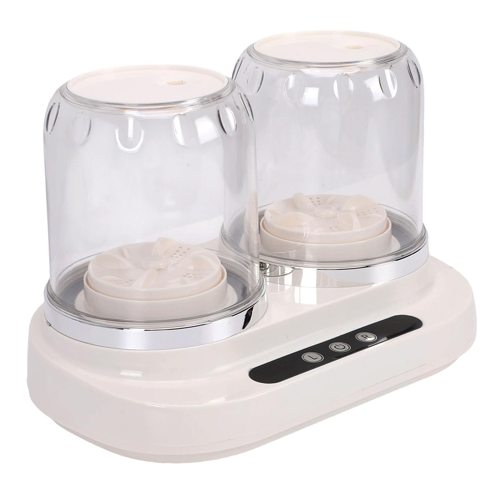 Sxhlseller Lavadora Portátil de Doble Tina 2L |Mini Lavadora Inalámbrica Recargable 1800mAh 3 Modos Temporizador Digital para Ropa Interior Calcetines Delicados Beige