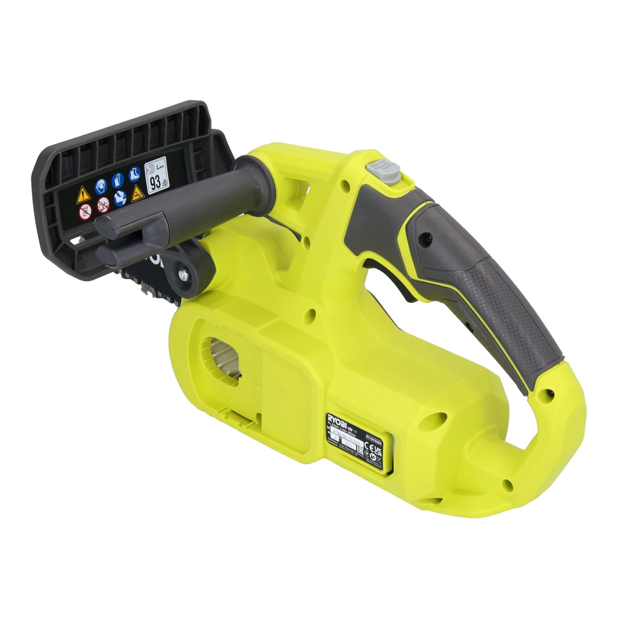 RYOBI - Motosierra Eléctrica Compacta 18V ONE+ 20 cm - Pequeña Herramienta de Poda de Arboles - Tensor de Cadena Lateral - Vendida sin Batería ni Cargador - RY18CS20A-0