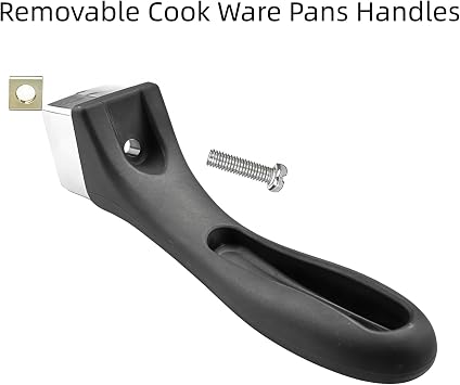 2Pcs Bakelite Pot Handle - Scald-Proof Long Replacement Grip, Removable Cook Ware Pans Handles,with Screw(Black)