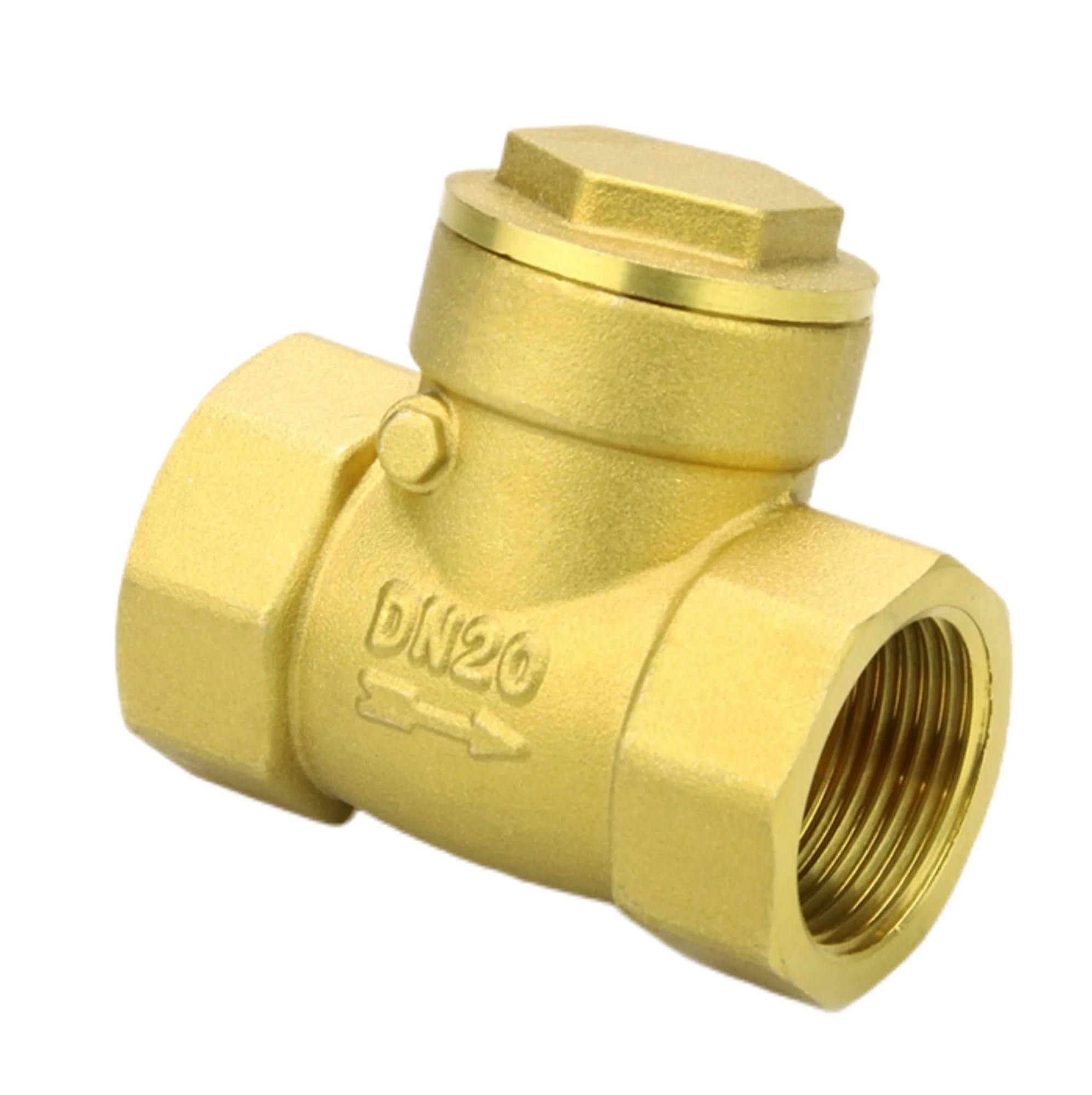 ITFOWIYD 3 Inch Brass Swing Type Check Valve Female Thread Valve Water Pipe Non Return Horizontal Check Valve