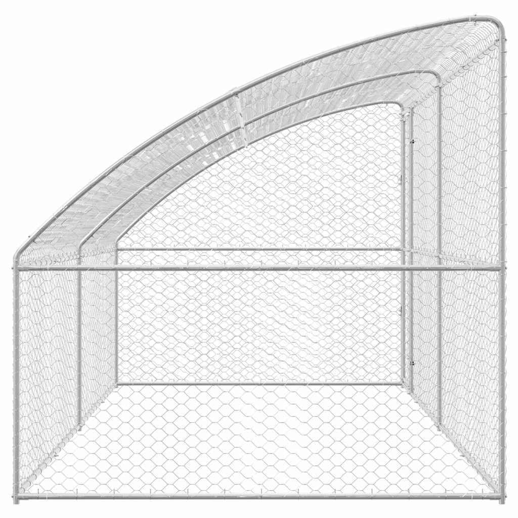 Juego de 2 perreras de acero galvanizado, 4 x 2 x 2 m, resistente a la intemperie, protección y seguridad para cachorros y mascotas en el jardín, con sistema de cerrojo con cerradura y techo