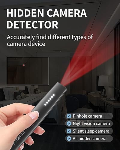 Miniatura 2 de GUMOZU G9 Pro - Detectores de cámara oculta, detector antiespía con alarma de sonido de vibración, detector de dispositivos ocultos para dispositivo