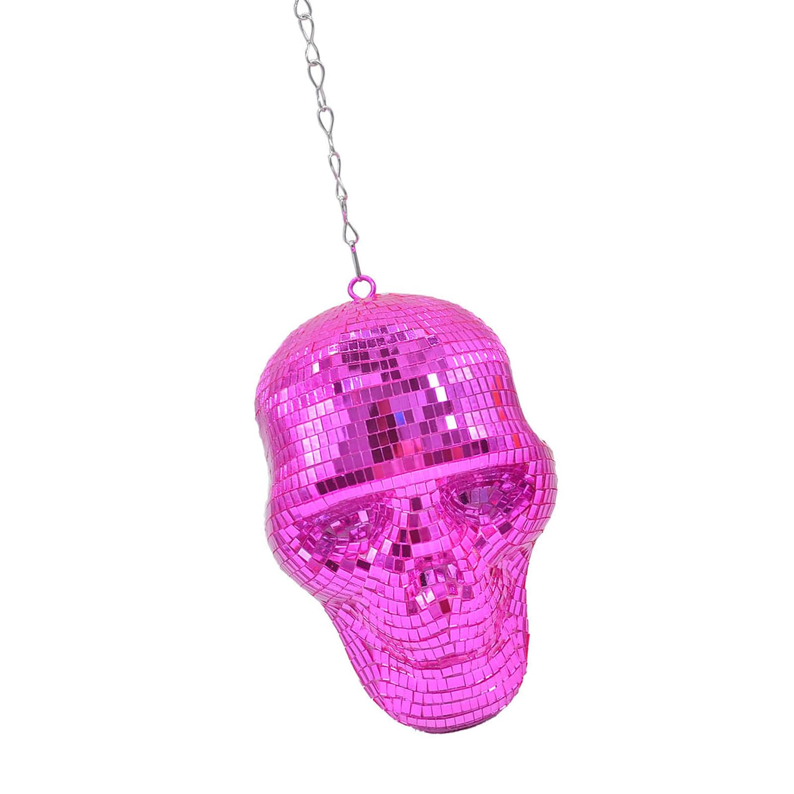 PENCHEAK Discos Skull Head Statue Reflective Mirrored Sparkling Hanging Ornament For Festivals Party Halloween Decoration Mirrored Balls Centerpieces Decors