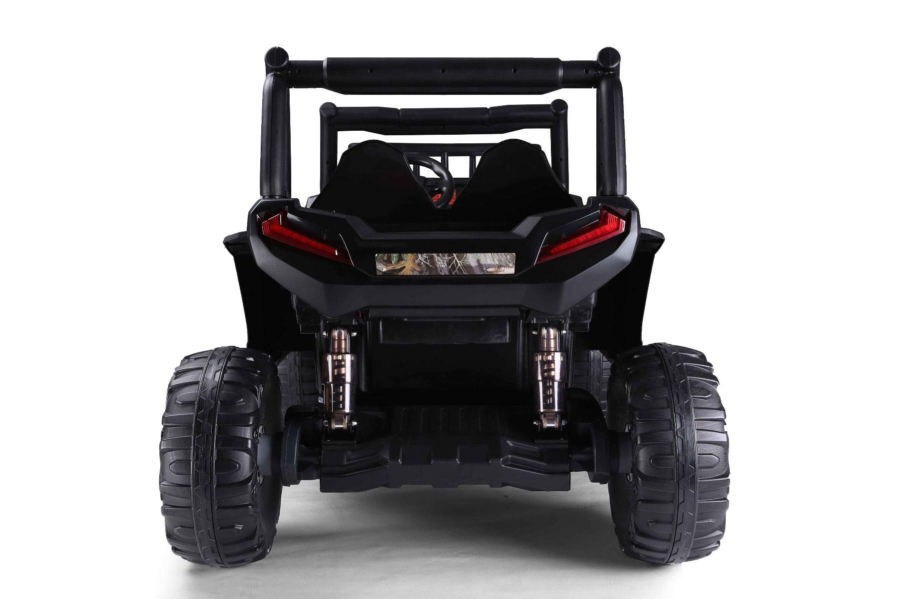 RIRICAR Samochód elektryczny dla dzieci 24 V UTV, czerwony, elektryczny wózek dla dzieci, 2-osobowy z pilotem zdalnego sterowania 2,4 GHz, 2 x silnik 200 W, koła EVA, wyściełane siedzisko, USB, karta