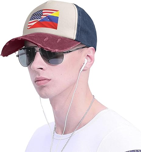 Miniatura 3 de La bandera estadounidense y la bandera venezolana mejoran tu estilo con divertidas gorras de béisbol de algodón ajustables para hombres y mujeres,
