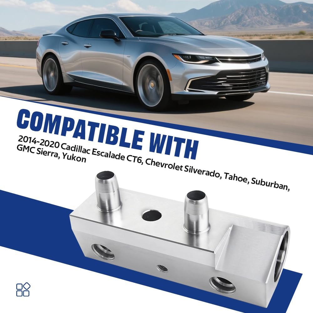 Trans Cooler Thermal Bypass Valve for 2014-2020 Cadillac Escalade CT6, Chevrolet Silverado, Suburban, Tahoe, GMC Sierra, Yukon, Replacement for 86774933 85585333