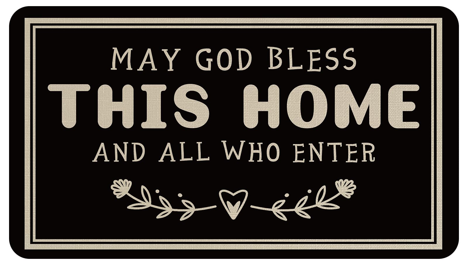 May God Bless This Home and All Who Enter Funny Welcome Doormat (30 x 17 inch) Non-Slip Mat Gift Mat Funny Personalized Home Decor Mats for in Door