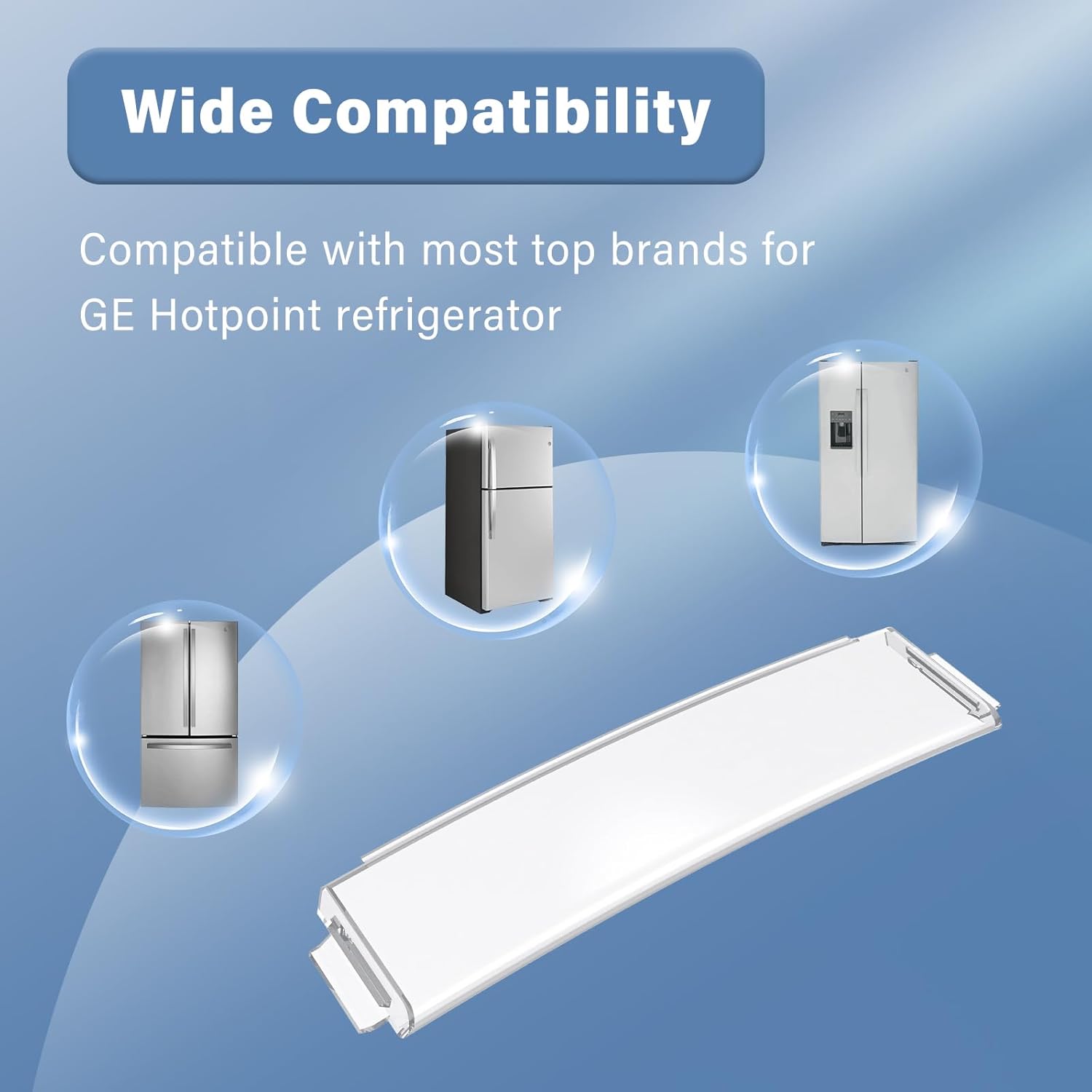 ANTOBLE WR71X10761 Fridge Door Shelves Trim Compatible with GE Refrigerator Replacement Shelf Bin Insert Module for General Electric Refrigerator Parts Door Shelf Front Trim Guard Accessories, 2 Pack