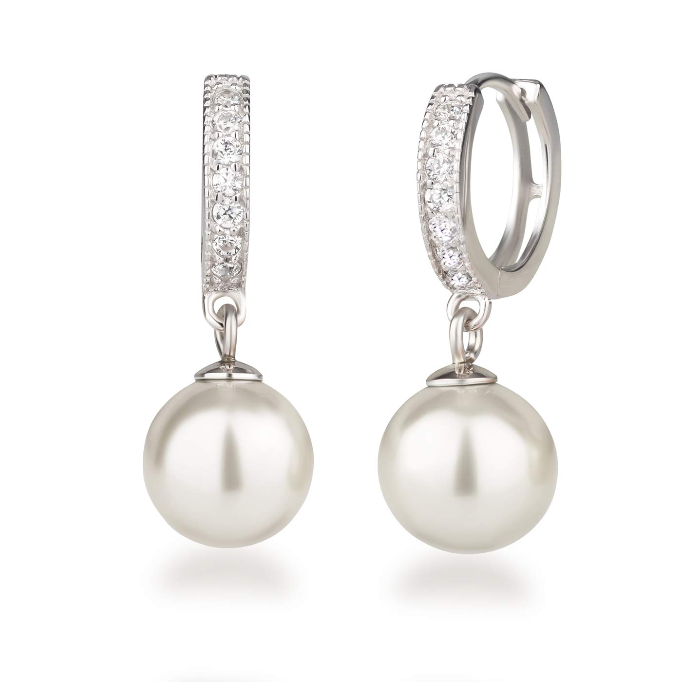 Schöner-SD Set Halskette Ohrringe Schmuckset mit Perlen 925 Silber Rhodium