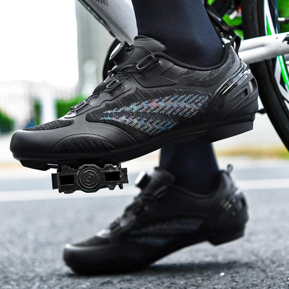 Buty do kolarstwa szosowego, uniseks, męskie i damskie, trwałe, wygodne, outdoorowe, wewnętrzne, oddychające, lekkie, kolarskie, kompatybilne z rowerem szosowym, Fioletowy, 39.5 EU