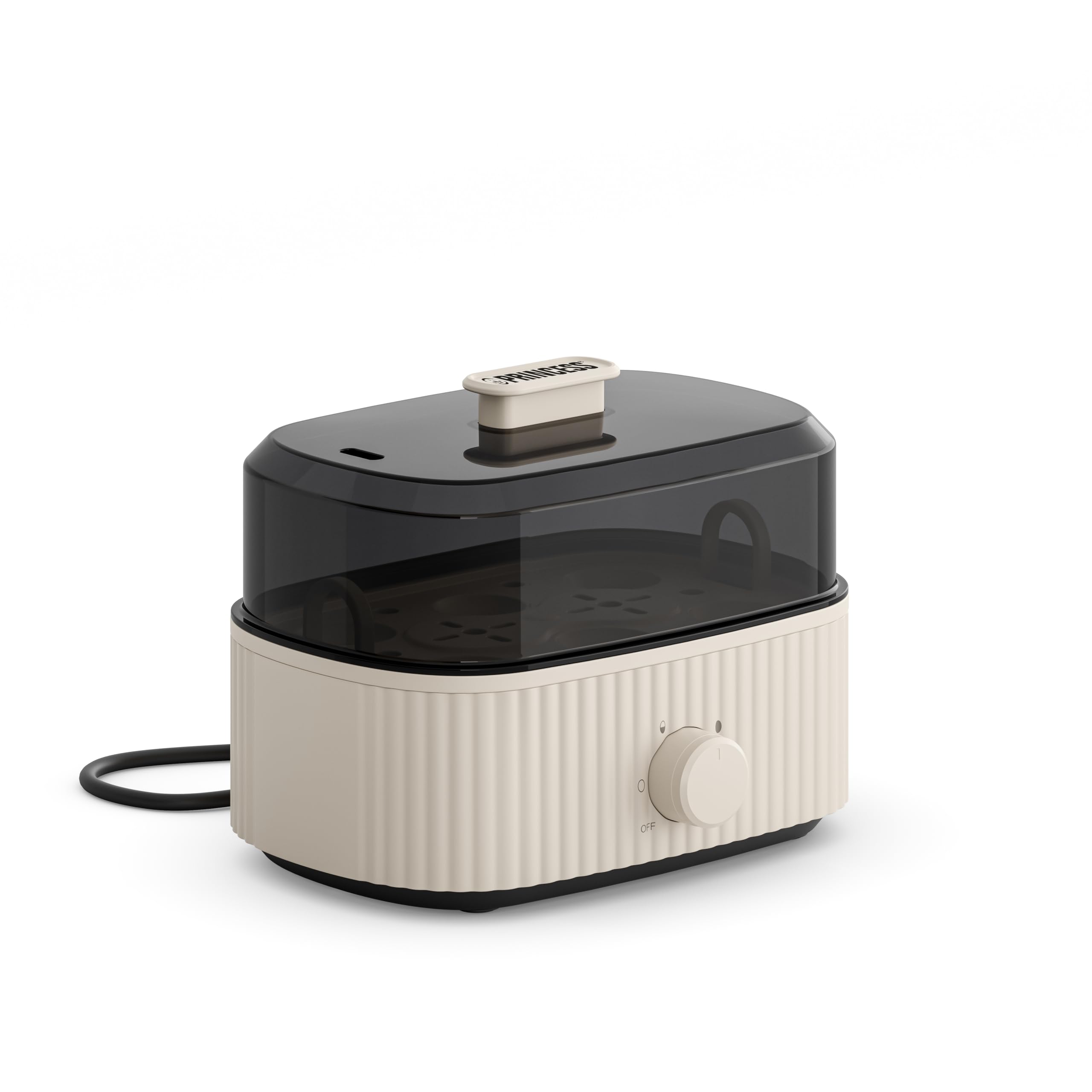 Princess Eierkocher, 6 Eier Kapazität, 300W, Messbecher für Weich/Mittel/Hart, Abschaltautomatik, BPA-frei, Dampfdeckel, Abnehmbarer Einsatz, Einfache Reinigung, 262047