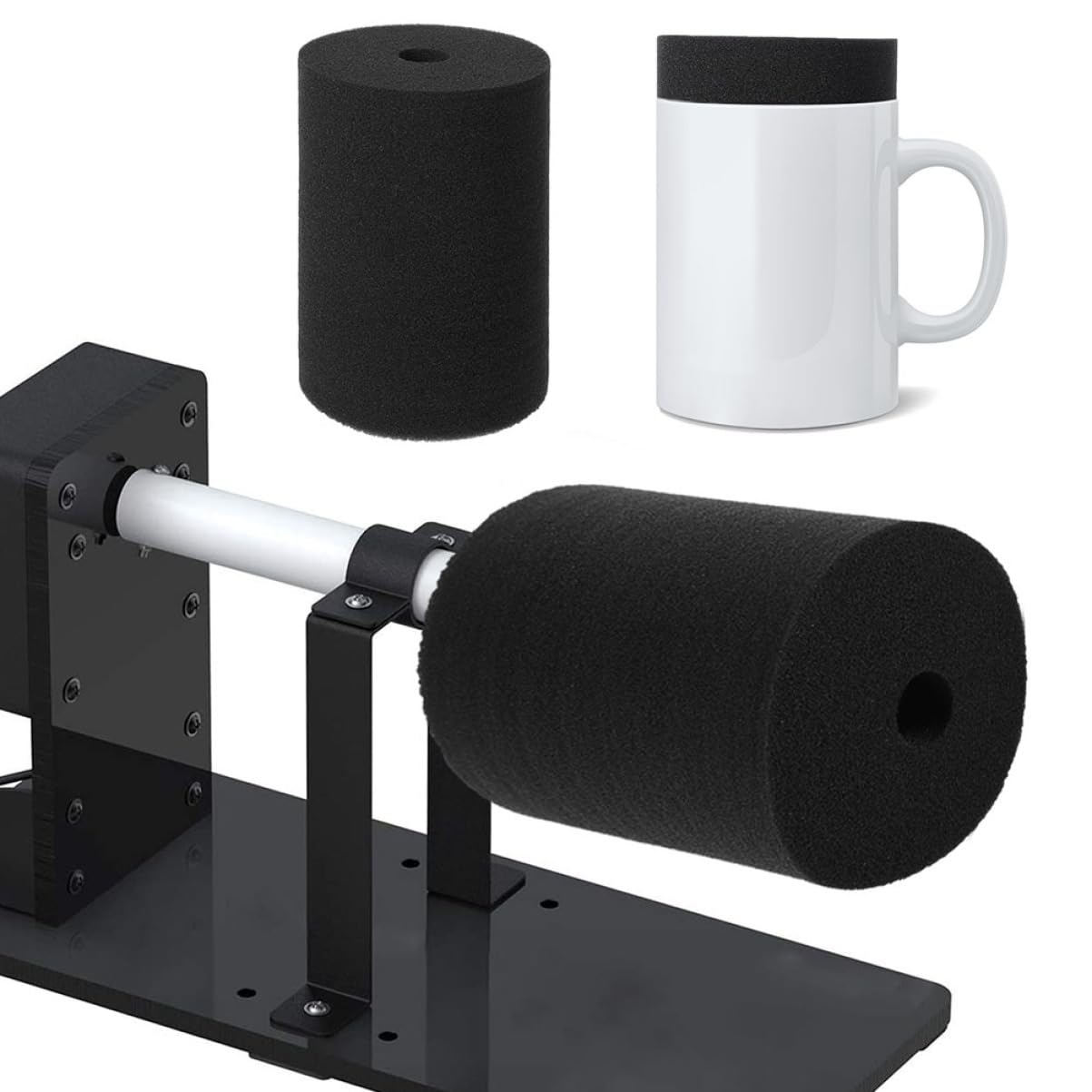 VILLCASE Rotary Sponges Set of 8 Cup Turner Inserts Foam Cylinder Sponges for Cup Turner Black Fits Tumbler Sizes