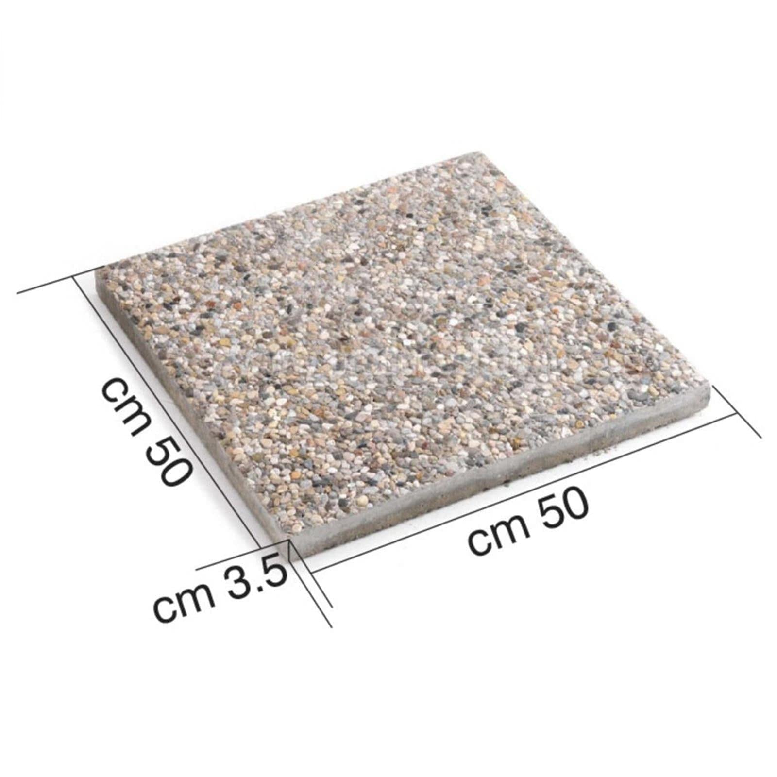 Decor Space Base in Cemento 20 kg per ombrellone da Giardino, marmetta Quadrata in Ghiaia 50 x 50 cm (4)